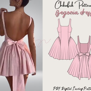 Begonia dress pattern|women dress sewing pattern| pdf sewing pattern| prom dress pattern| wedding dress pattern 15 sizes 00 to 24 US sizes