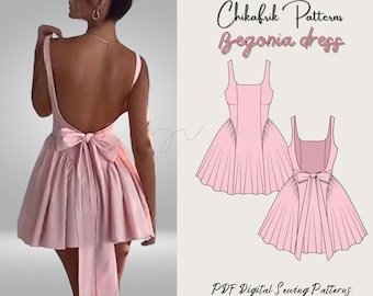 Begonia dress pattern|women dress sewing pattern| pdf sewing pattern| prom dress pattern| wedding dress pattern 15 sizes 00 to 24 US sizes