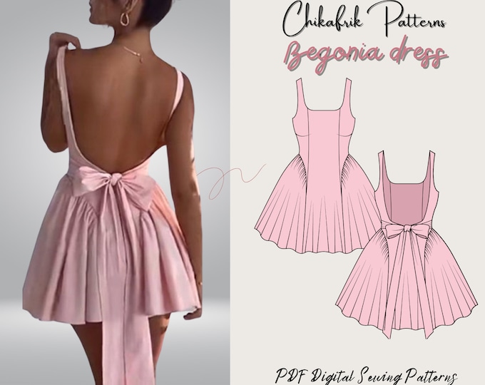 Begonia dress pattern|women dress sewing pattern| pdf sewing pattern| prom dress pattern| wedding dress pattern 15 sizes 00 to 24 US sizes