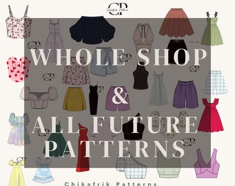 Whole shop and future Sewing Pattern Bundle: 150+ Women's Patterns, All Sizes (PDF Download)