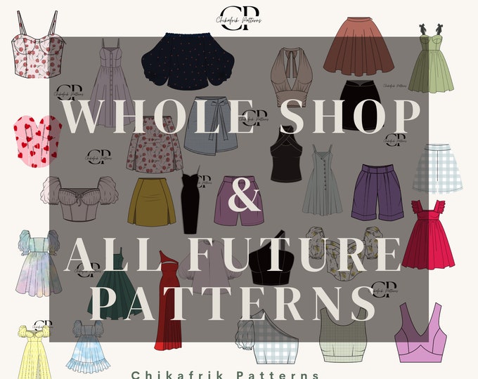 WHOLE SHOP Bundle Sewing  Lifetime Access, Multi-Size|Over 58 sewing pattern|PDF sewing pattern Pattern for Women, Beginner Sewing Patterns,