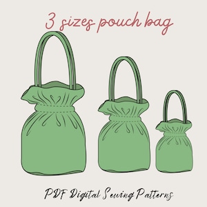 PDF sewing pattern, 3 sizes Drawstring Pouch, Drawstring Bags, Project Bag, Storage Bag|mother's day gift |Cute Bag , Gift, Bucket