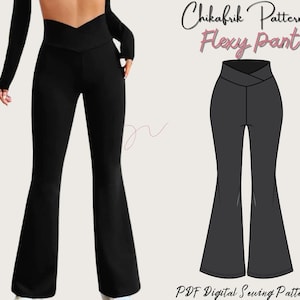 Patrón de costura para leggings deportivos de cintura alta (patrón PDF)