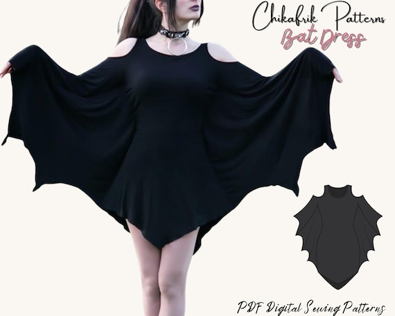 patpat bat dress Stripe Pink Skater Small This batty dress features a small bat flock print on the chest and your very own bat colony flying around the bottom on top of black and pink stripes Dress Guide - PatPat