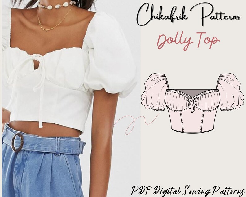 Milkmaid Top Patternxxs to XXL PDF Sewing Patterninstant Etsy