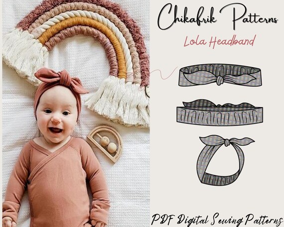 Ebook patron bandeau pour cheveux bébé Aria Fino & Stitch, en