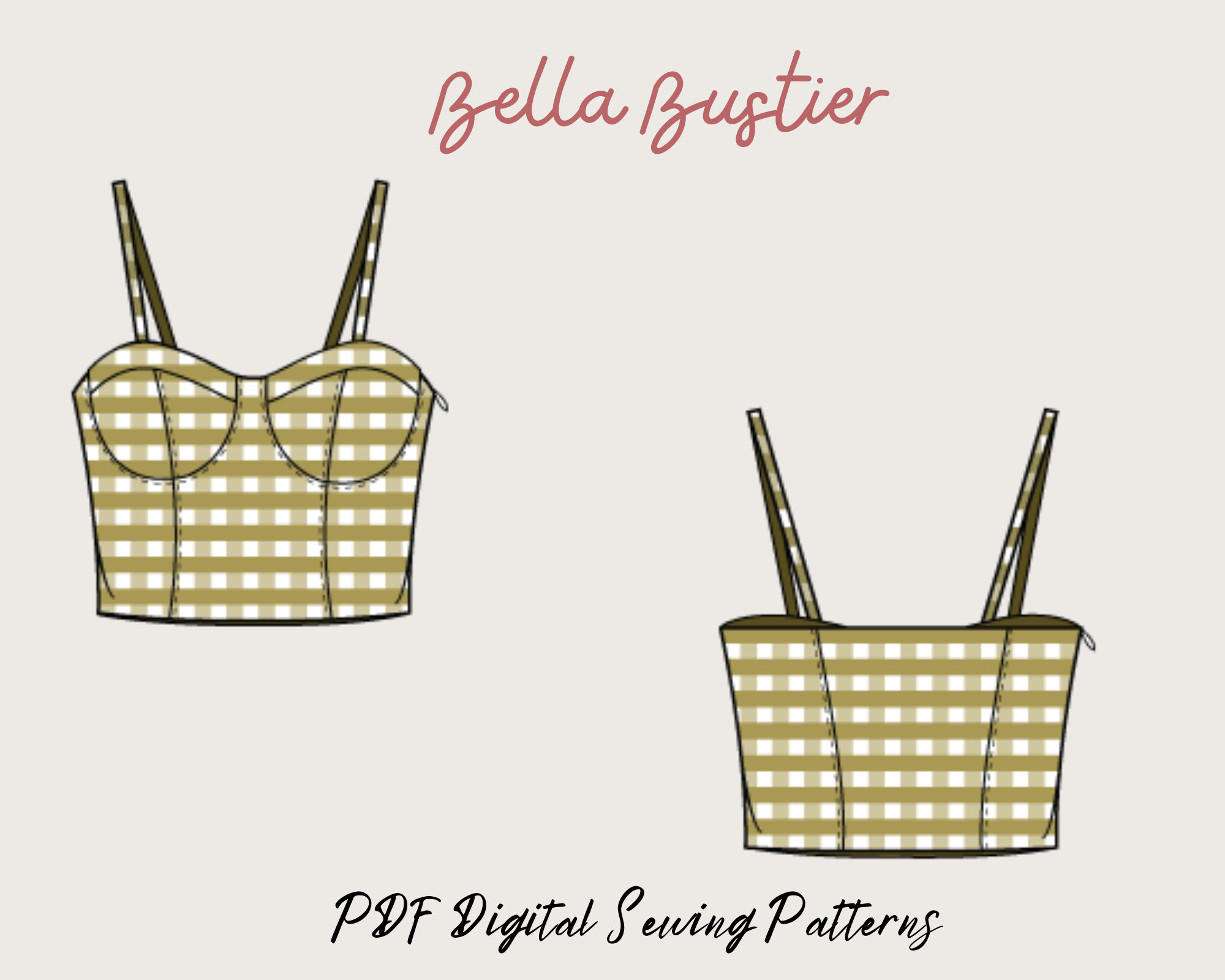 Bustier Pattern7sizes XXS XXL Bustier Top PDF Sewing Pattern bodice  Patterncorset Patternus Letter/a4/a0/projector Sewing Pattern 