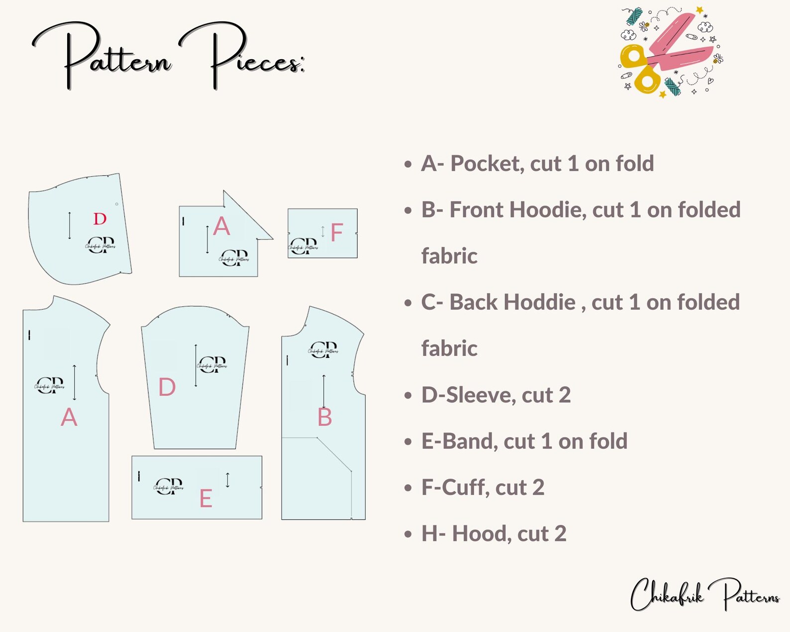 Ines Cross Neck Hoodie Sewing Pattern: Women's Sizes 00-26 (PDF ...