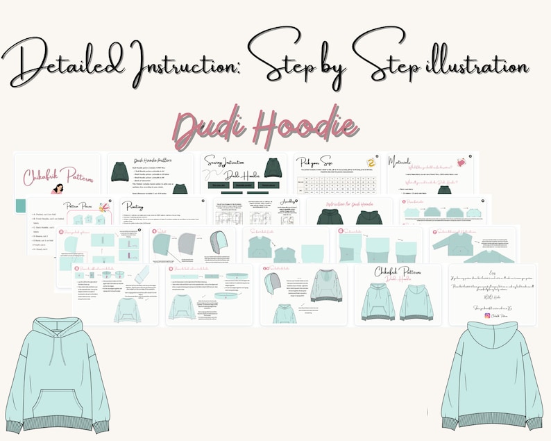 Dudi Hoodie PatternOversized hoodie sewing pattern13 sizesWomen HoodieSweatshirt PatternWomen Sewing PatternLoungewear Pattern image 4