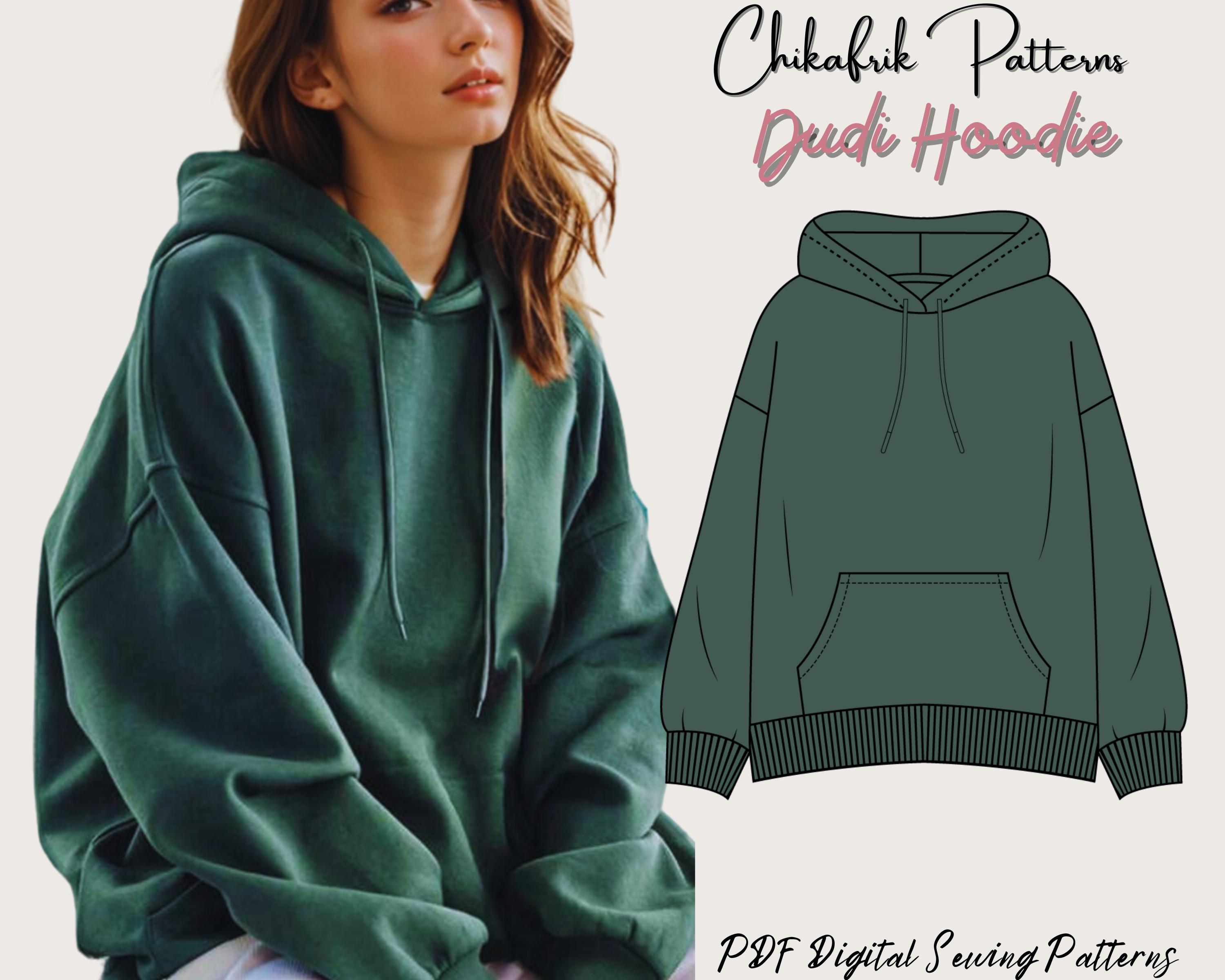 Dudi Hoodie Pattern Oversized hoodie sewing pattern 13 sizes Women Hoodie Sweatshirt Pattern Women Sewing Pattern Loungewear Pattern