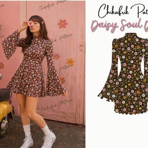 Vintage 70s Bell Sleeve Dress - Etsy