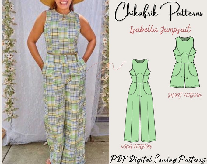 Jumpsuit PDF Sewing Pattern|XXS to XXL|combishort/Jumpsuit short/Summer rompers/Dungarees women|Us letter/A4/A0/Projector sewing pattern