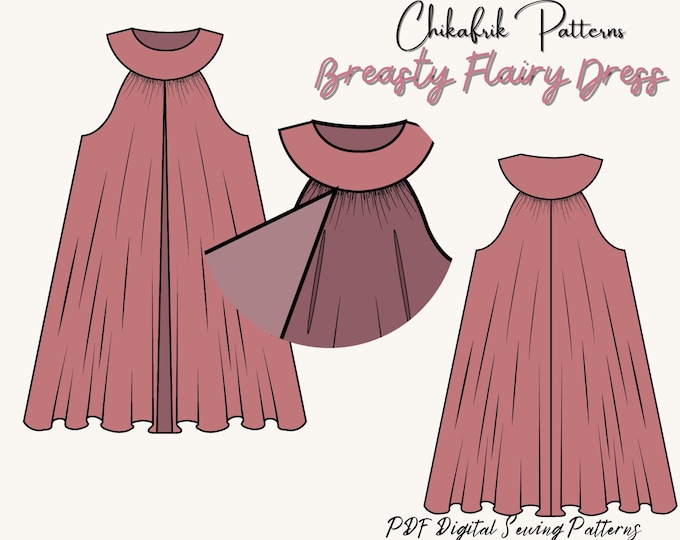 Breasty Flairy dress pattern|Nursing dress pattern|women nursing dress pattern|Breastfeeding dress pattern|Pregnancy Flairy dress pattern
