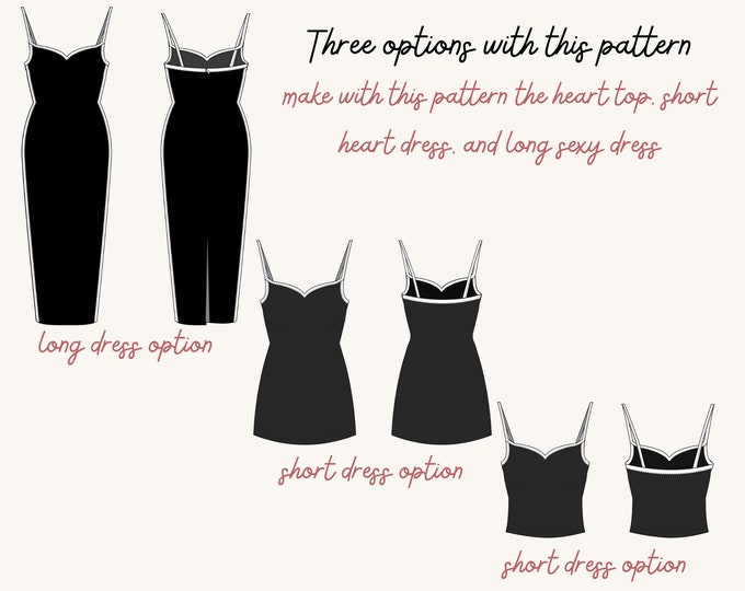 Heart dress pattern|bodycon dress pattern|women dress pattern|pdf digital sewing pattern| slim fit dress pattern |Sweetheart Dress