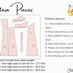 Dress patternPDF sewing patternInstantDownload 7Sizesmini dress patternCami dress patternwomen pattern Us letter/A4/A0/ image 6