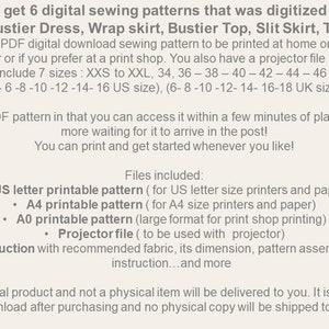 Mega bundle 6 sewing patterns bustier patternwrap skirt patternpuff dress patternSlit skirt patternbustier dress patterntie crop top image 2