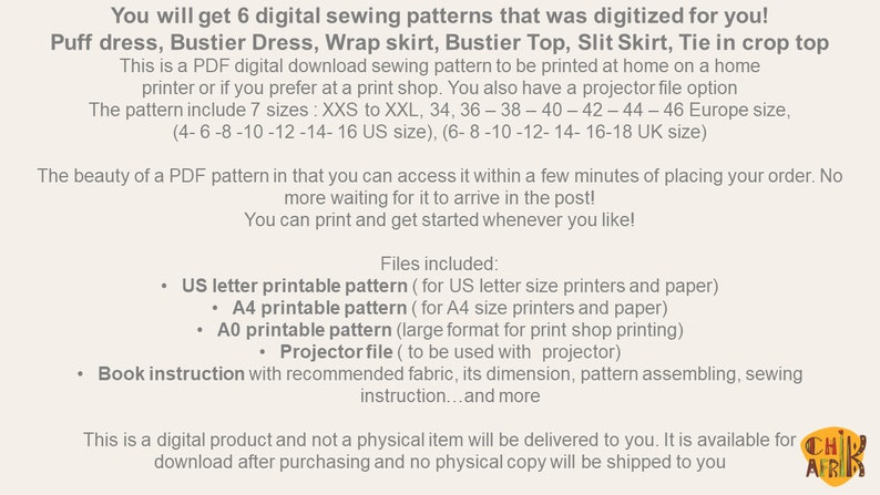 Mega bundle 6 sewing patterns bustier patternwrap skirt patternpuff dress patternSlit skirt patternbustier dress patterntie crop top image 2