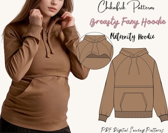 Maternity Breastfeeding Hoodie Sewing Pattern (PDF Digital Download)