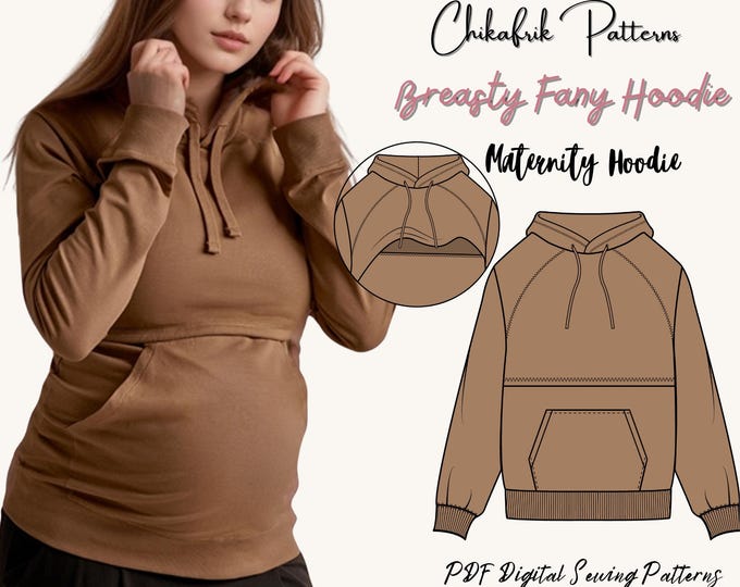 Maternity Hoodie pattern|Women Breastfeeding hoodie pattern|women Hoodie sewing pattern|Maternity Sewingpattern|Maternity sweatshirt pattern