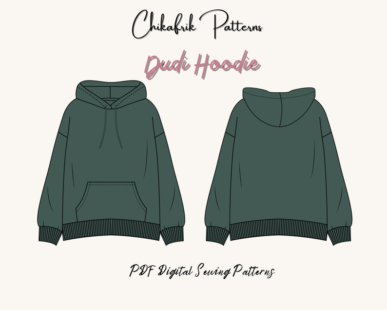 Dudi Hoodie PatternOversized hoodie sewing pattern13 sizesWomen HoodieSweatshirt PatternWomen Sewing PatternLoungewear Pattern image 2