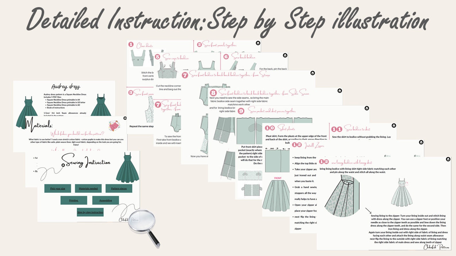 Square Neck Dress Pattern PDF Sewing Pattern Digital Pattern Etsy