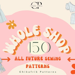 WHOLE SHOP Bundle Sewing Pattern for Womens, Beginner Sewing Patterns, Lifetime Access, Multi-Size|Over 150sewing pattern|PDF sewing pattern