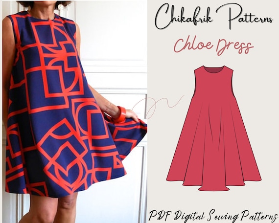 Flair Dress Pattern Pdftrapeze Dress Sewing Patternsewing Pattern7sizes XXS  Xxlcute Summer Dress Patternalinedresssewing Pattern Women 