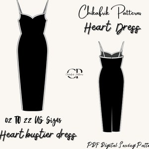 Heart dress pattern|bodycon dress pattern|women dress pattern|pdf digital sewing pattern| slim fit dress pattern |Sweetheart Dress