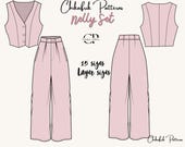 Vest and Pant Sewing Pattern: Tailored Women's Set (PDF Pattern)