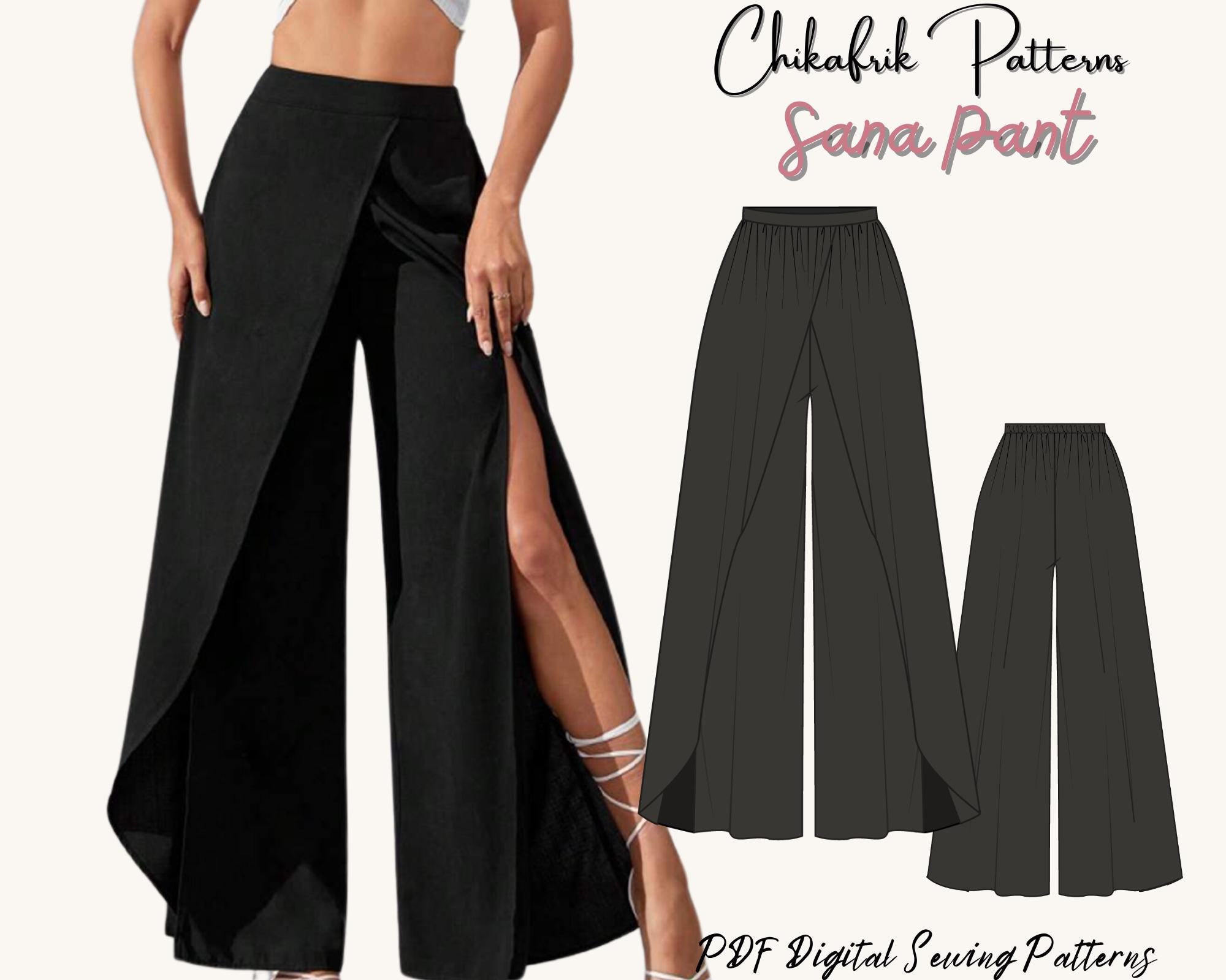 Sana Wrap Pant Pattern|women Wrap Pattern Pattern|comfy Pant