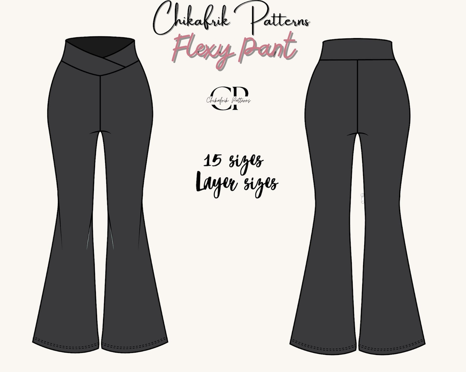 Flared Legging Sewing Pattern: High Waist Sport Leggings (PDF Pattern ...