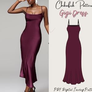 Gigi dress pattern|Slip dress pattern|cami slip dress pattern|women dress sewing pattern|maxi slip dress sewing pattern for women |13 sizes