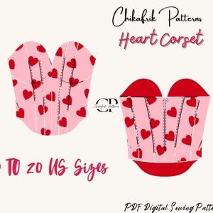 Heart Corset Sewing Pattern: Sweetheart Neckline Bodice (Digital Download)