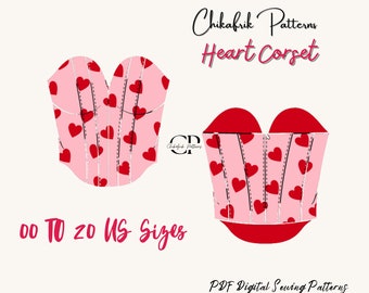 Heart Corset Sewing Pattern: Sweetheart Neckline Bodice (Digital Download)