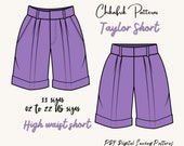 Taylor High Waist Short Sewing Pattern: Women's Pleated Shorts (PDF Pattern)