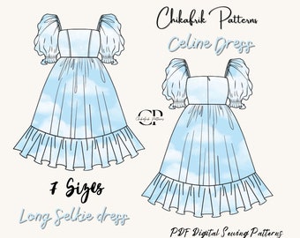 Selkie Puff dress pattern|Selkie Pattern|Babydoll sewing pattern|cottagecore dress pattern|Prom dress pattern|Gown dress pattern|Fairy dress