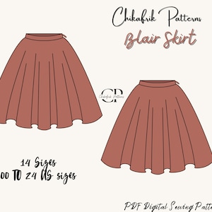 Mini skirt pattern|7 Sizes|PDF sewing pattern|Women high waisted skirt|Beginner pattern|Us letter/A4/A0/Projector sewing pattern file