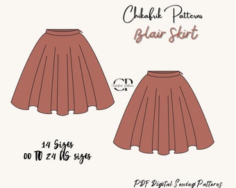 Mini skirt pattern|7 Sizes|PDF sewing pattern|Women high waisted skirt|Beginner pattern|Us letter/A4/A0/Projector sewing pattern file