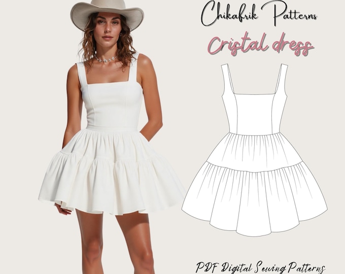 Cristal dress pattern|Women wedding dress pattern|prom dress pattern|party dress pattern|PDF sewing pattern|Digital sewing pattern 15sizes