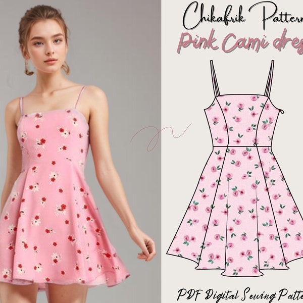 Cami mini dress pattern|Skater dress pattern|Darling dress|women dress pattern|dress sewing pattern|PDF sewing pattern mini dress pattern