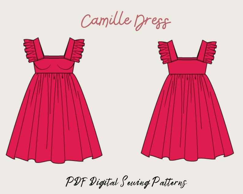 Ruffled strap dress pattern 7 sizes XXS to XXLsummer dress pattern pdf printable sewing pattern women pattern beach dress pattern imagem 2