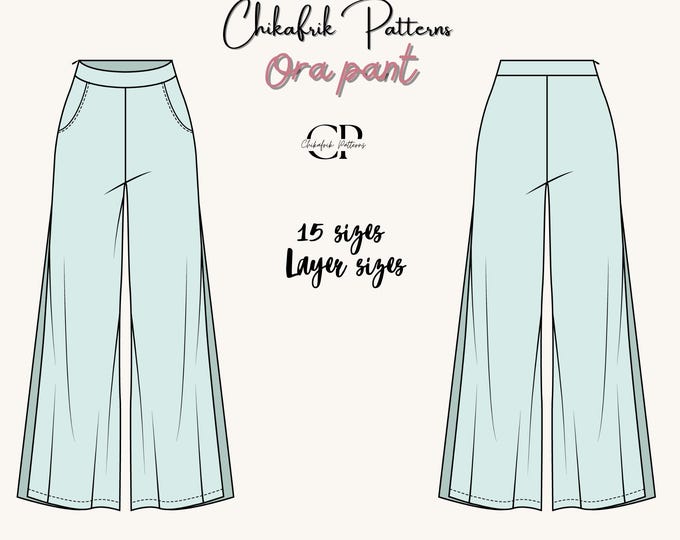 Ora pant|women pant sewing pattern|Women classy pant pattern| Pant side slit sewing pattern|PDF sewing pattern|Digital sewing pattern|15size