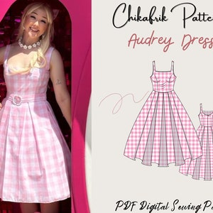 Audrey dress pattern| PDF sewing pattern| digital pattern |13sizes | 50's dress |women sewing pattern| movie dress costume