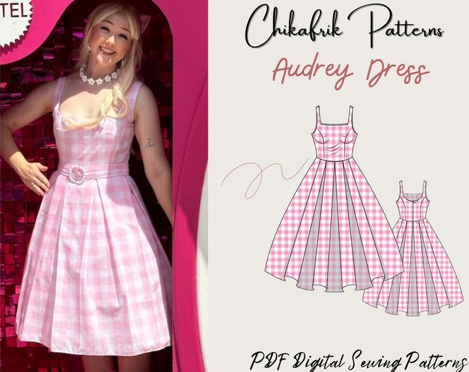Audrey dress pattern| PDF sewing pattern| digital pattern |13sizes | 50's dress |women sewing pattern| movie dress costume