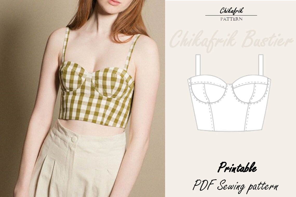 Bustier pattern7sizes XXS XXLbustier top sewing pattern Etsy