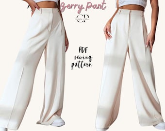 Wide Leg Trouser Sewing Pattern | Women's Classy Casual Pants (PDF Pattern)