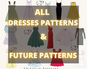 Dress Sewing Pattern Bundle: 80+ Designs, Beginner to Prom (PDF Digital Download)