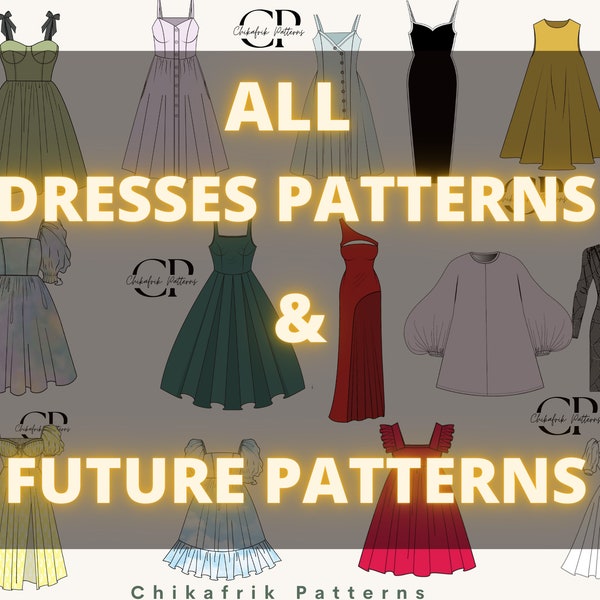 whole shop dresses sewing pattern bundle| prom dress pattern women dress sewing pattern|Unlimited access  future dress sewing pattern