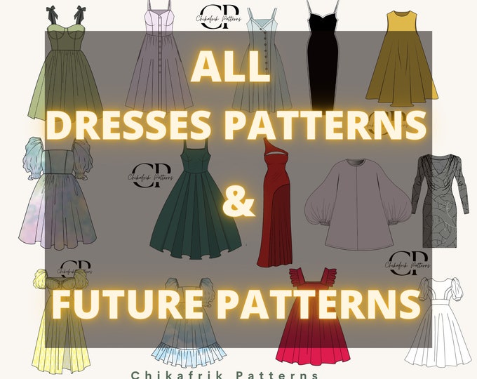 whole shop dresses sewing pattern bundle| prom dress pattern women dress sewing pattern|Unlimited access  future dress sewing pattern