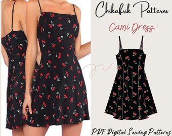 Dress pattern|PDF sewing pattern|InstantDownload 7Sizes|mini dress pattern|Cami dress pattern|women pattern |Us letter/A4/A0/